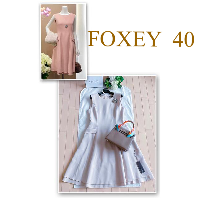 FOXEY 2022年Fロゴ刺繍ワンピース40 新品同様　Rene | フリマアプリ ラクマ