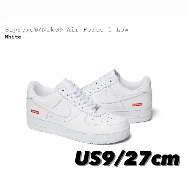 Supreme®/Nike® Air Force 1 Low White US9カラーwhiteホワイト白色