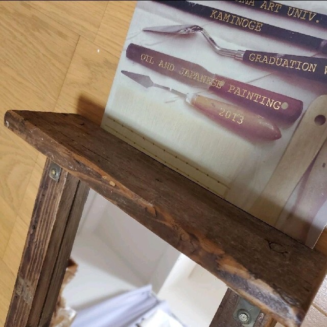 フォーク スプーン 壁掛け 鏡 ウッド シェルフ 木製 アンティーク インテリア/住まい/日用品のインテリア小物(壁掛けミラー)の商品写真