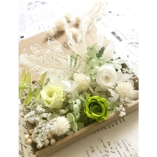 ウェディングホワイトグリーン＊花材詰め合わせ(プリザーブドフラワー)