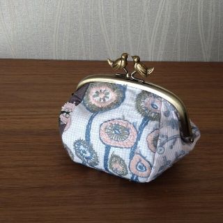 【オーダー】小鳥の口金 がま口ポーチ path ☆ミナペルホネン　ハンドメイド