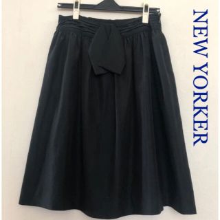 ニューヨーカー(NEWYORKER)の♪ニューヨーカー　ギャザースカート♪9 ブラック(ひざ丈スカート)