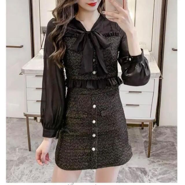 SALE/83%OFF】 Dearmyloveヨークリボンツイードセットアップ