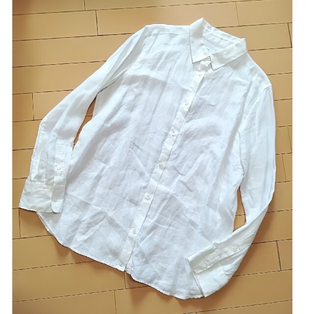 Noble(ノーブル)のNOBLE  ノーブル    リネンシャツ  40サイズ  白 レディースのトップス(シャツ/ブラウス(長袖/七分))の商品写真