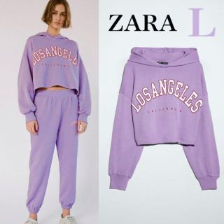 ザラ(ZARA)の7 ZARA 1点のみ　カレッジロゴフーディパーカー　L(パーカー)