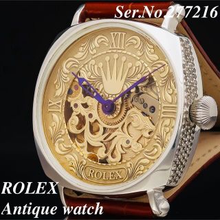 ロレックス(ROLEX)のロレックス ROLEX アンティーク 手巻き ★スケルトン 腕時計 メンズ 希少(腕時計(アナログ))