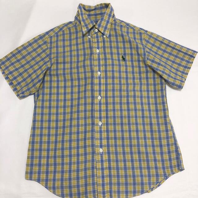 POLO RALPH LAUREN(ポロラルフローレン)の【キッズ】ポロラルフローレン　半袖シャツ　140  ブルー×イエロー　チェック柄 キッズ/ベビー/マタニティのキッズ服男の子用(90cm~)(ブラウス)の商品写真