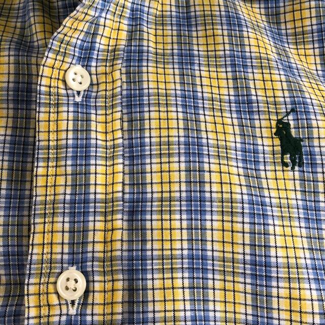 POLO RALPH LAUREN(ポロラルフローレン)の【キッズ】ポロラルフローレン　半袖シャツ　140  ブルー×イエロー　チェック柄 キッズ/ベビー/マタニティのキッズ服男の子用(90cm~)(ブラウス)の商品写真