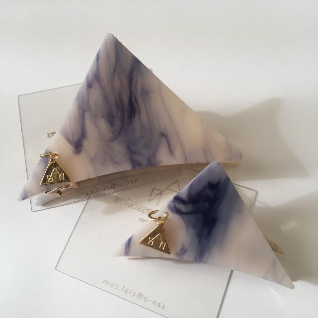 *新品** sAn クリップ 三角 サンカク Sサイズ ネイビー×ホワイト