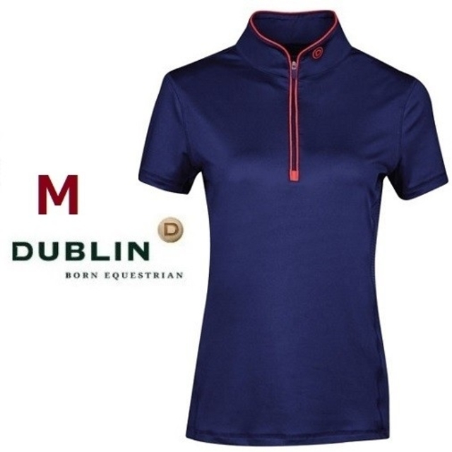 DUBLIN　ダブリン　ネイビー　M　半袖ライディングシャツ　乗馬　馬術