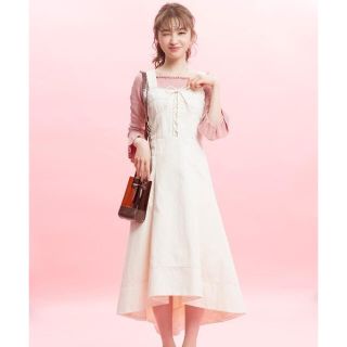 ウィルセレクション(WILLSELECTION)のウィルセレクション♡デニムコルセットフレアワンピ♡白(ひざ丈ワンピース)