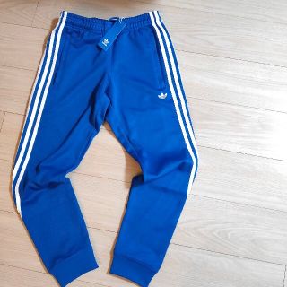 新品 adidas 青×黒 トラックパンツ ジャージ アディダス ひねりライン