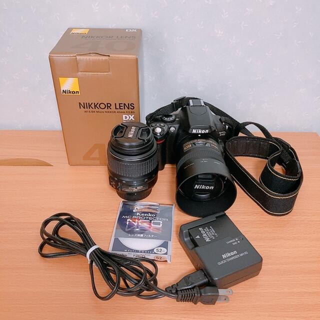 【お値下げ中】Nikon D40 BLACK レンズキット＋単焦点マイクロレンズ