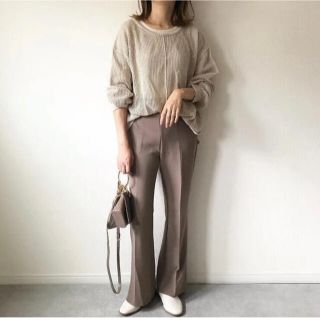 ジーユー(GU)の1回着用のみ★GU【2WAYストレッチフレアパンツ】S size・BROWN(カジュアルパンツ)