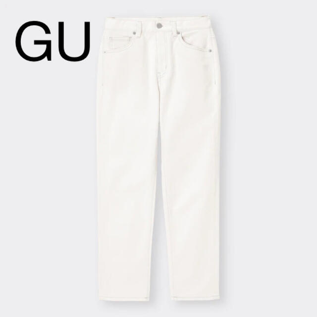 GU(ジーユー)のGU ホワイトデニム ハイウエストストレートジーンズ レディースのパンツ(デニム/ジーンズ)の商品写真