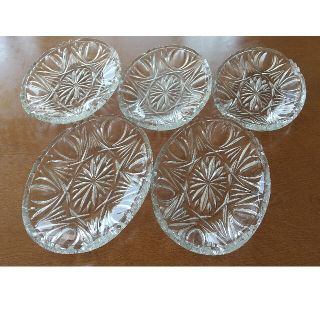 ☆美品☆ガラス皿 楕円 5枚セット(食器)