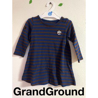 グラグラ(GrandGround)の新品☆GrandGround☆グラグラ　ボーダーカットソーワンピース　チュニック(ワンピース)