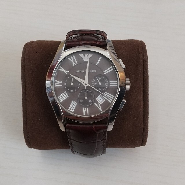Emporio Armani(エンポリオアルマーニ)のEMPORIO ARMANI エンポリオ アルマーニ 腕時計 ブラウン メンズの時計(レザーベルト)の商品写真