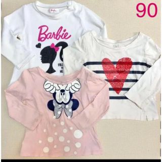 ベビーギャップ(babyGAP)の女の子 ロンT 3枚セット babygap 90(Tシャツ/カットソー)