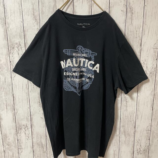 NAUTICA(ノーティカ)のノーティカ メンズ 半袖 tシャツ オーバーサイズ XL ブラック 古着 メンズのトップス(Tシャツ/カットソー(半袖/袖なし))の商品写真