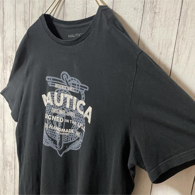 NAUTICA(ノーティカ)のノーティカ メンズ 半袖 tシャツ オーバーサイズ XL ブラック 古着 メンズのトップス(Tシャツ/カットソー(半袖/袖なし))の商品写真