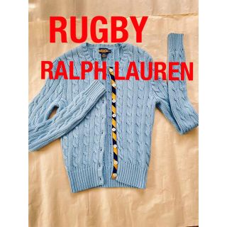 ポロラグビー(POLO RUGBY)のラグビー ラルフローレン カーディガン ニット S 米購入 水色(カーディガン)