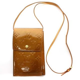 ルイヴィトン(LOUIS VUITTON)のルイヴィトン ヴェルニ 財布 ウォーカー モノグラム ショルダー エナメル 茶(財布)