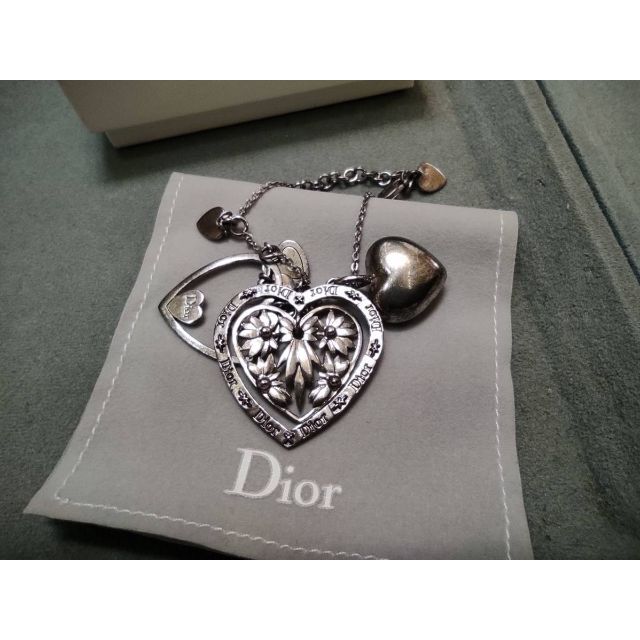 高い素材】 Dior ディオール(Dior)シルバー ブレスレット ハート型 ブレスレット+バングル