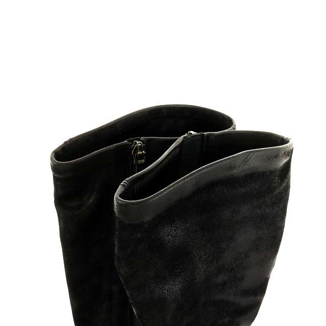 MEDA(メダ)のメダ ロングブーツ レザー ポインテッドトゥ ハイヒール 24.0cm 黒 レディースの靴/シューズ(ブーツ)の商品写真