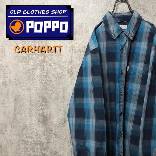 carhartt(カーハート)の【v様専用】カーハート☆ロゴタグ入りポケットワークチェックシャツ メンズのトップス(シャツ)の商品写真