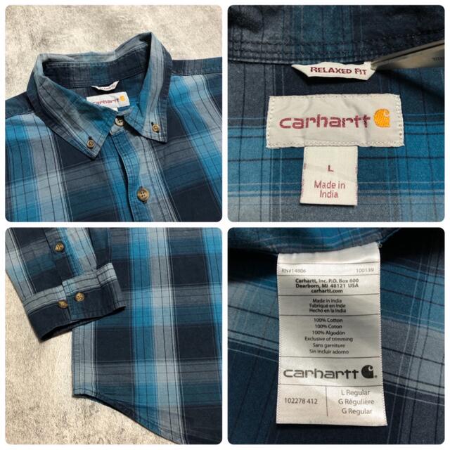 carhartt(カーハート)の【v様専用】カーハート☆ロゴタグ入りポケットワークチェックシャツ メンズのトップス(シャツ)の商品写真