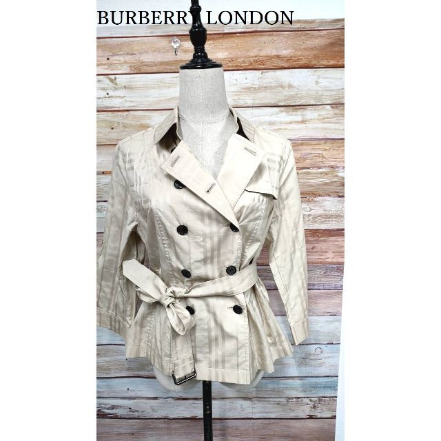 BURBERRY - BURBERRY LONDON メガチェック ショートトレンチ 薄手 7分