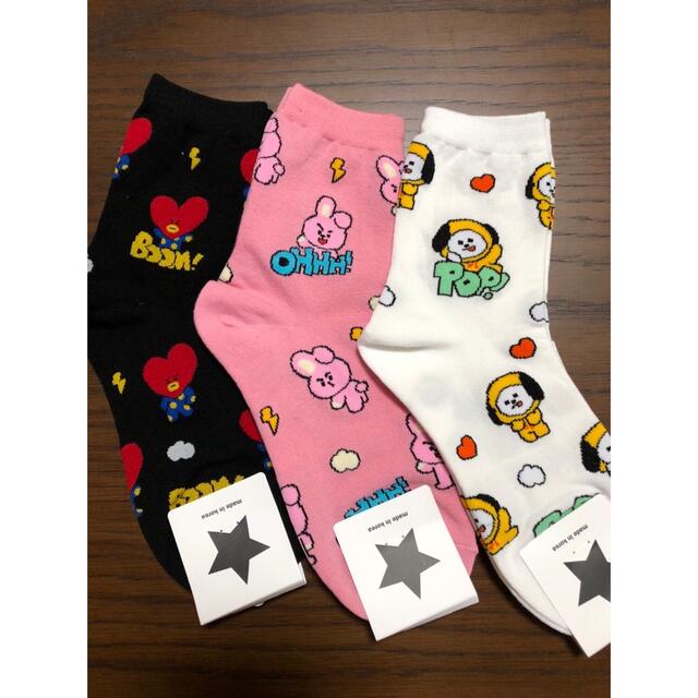 防弾少年団(BTS)(ボウダンショウネンダン)のジュニア様専用　BTS  BT21 靴下　3足セット売り レディースのレッグウェア(ソックス)の商品写真