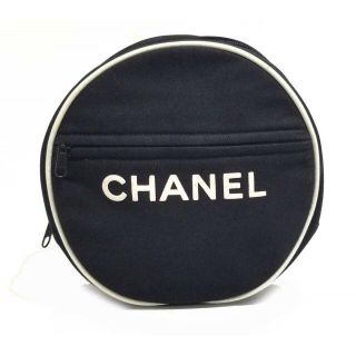 シャネル(CHANEL)のシャネル ポーチ キャンバス ロゴ ブラック 黒 CHANEL ノベルティ (その他)