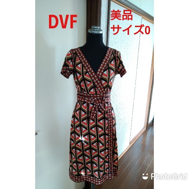 美品◇ダイアンフォンファステンバーグ◇カシュクールラップワンピース/シルク