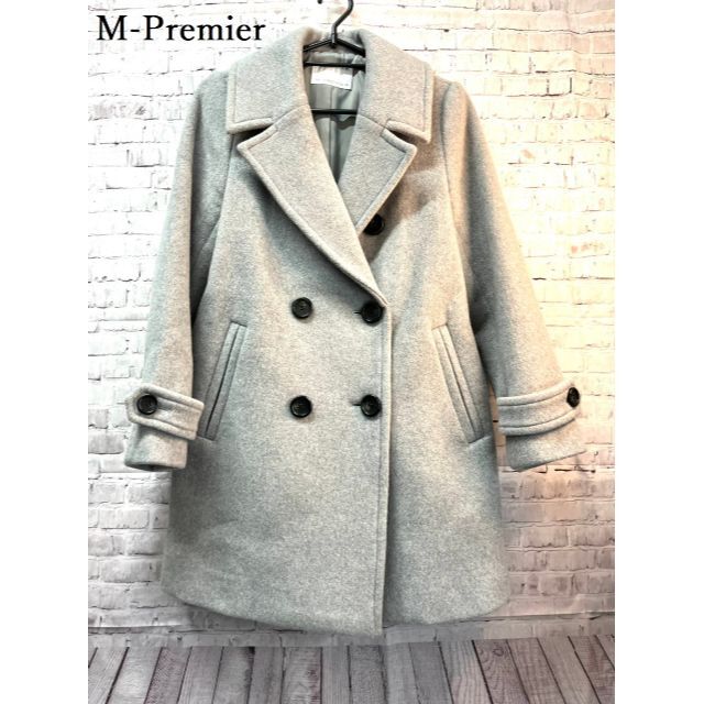 M-premier(エムプルミエ)の【美品】M-Premier レディース　Pコート　ウール100%　34P レディースのジャケット/アウター(ピーコート)の商品写真