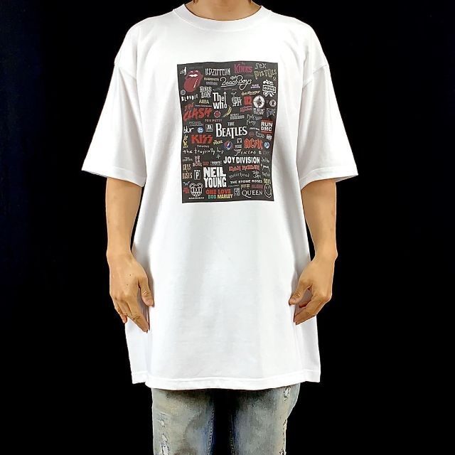 【ビッグ Tシャツ】新品 プリント ロック バンドロゴ ストリート ファッションデリー