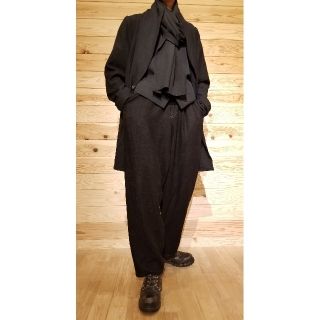 ヨウジヤマモト(Yohji Yamamoto)の85ss　Y's for men　麻100%　地厚リネンワイドパンツ(ワークパンツ/カーゴパンツ)