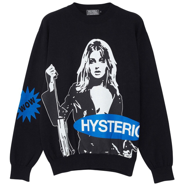 HYSTERIC GLAMOUR(ヒステリックグラマー)のBLACK LEATHER WOMAN プルオーバー メンズのトップス(ニット/セーター)の商品写真