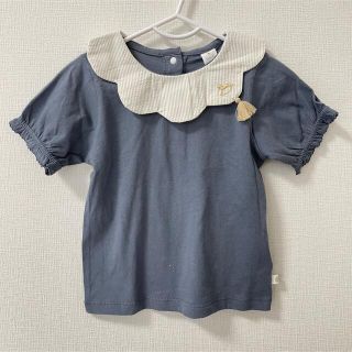 コトリ cottoli スカラップ  木馬 襟 Tシャツ 95(Tシャツ/カットソー)