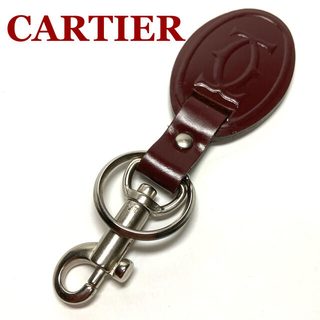カルティエ(Cartier)のCartier カルティエ レザーキーホルダー ボルドー マストライン(キーホルダー)