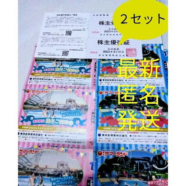 東京都競馬　株主優待　東京サマーランド　3冊　大井競馬場　3枚　ラクマパック無料