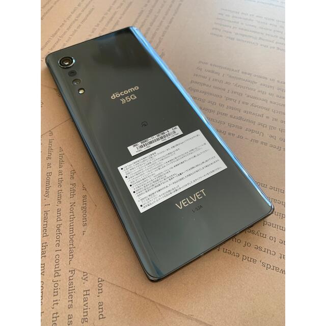 docomo L-52A LG VELVET オーロラグレー4300mAh生体認証