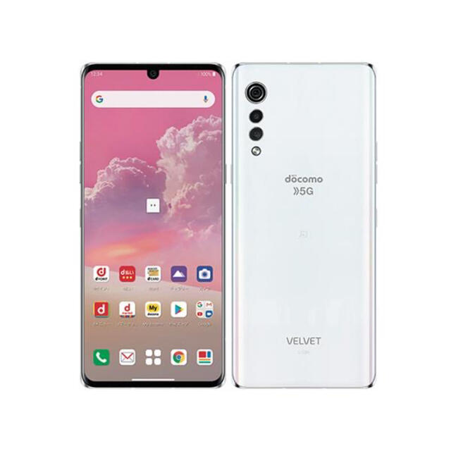 docomo L-52A LG VELVET オーロラホワイ