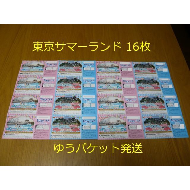 最新 東京サマーランド 1Dayパス 16枚 株主優待 東京都競馬 招待券 チケットの施設利用券(プール)の商品写真