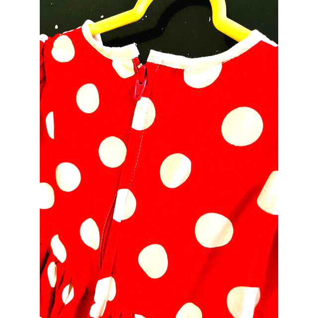 ミニーマウス(ミニーマウス)のミニー　コスチューム　ハンドメイド　サイズ80 キッズ/ベビー/マタニティのベビー服(~85cm)(ワンピース)の商品写真