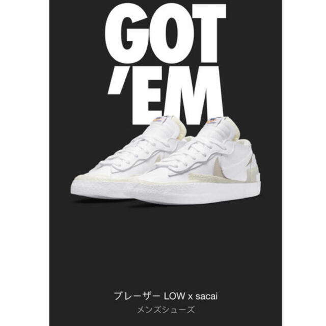 特価　sacai ×Nike Blazer Low White