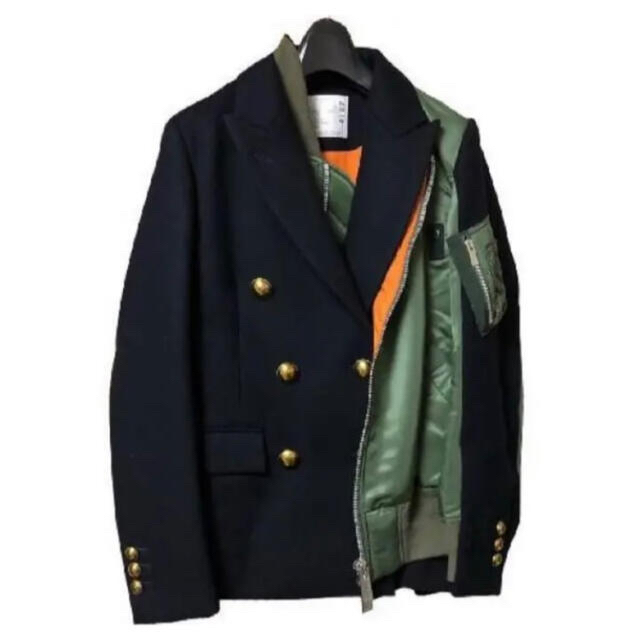 sacai 18AW Pコート×MA-1 ドッキングジャケット