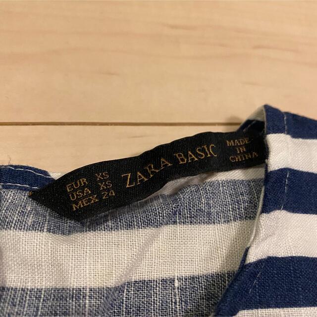 ZARA(ザラ)のZARA ザラ　ボーダーペプラム　フリルトップス　ZARA レディースのトップス(カットソー(半袖/袖なし))の商品写真