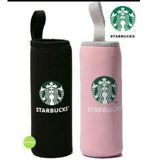 スターバックスコーヒー(Starbucks Coffee)の新品未使用　スターバックス ペットボトルカバー 2コ　黒ピンク色(弁当用品)